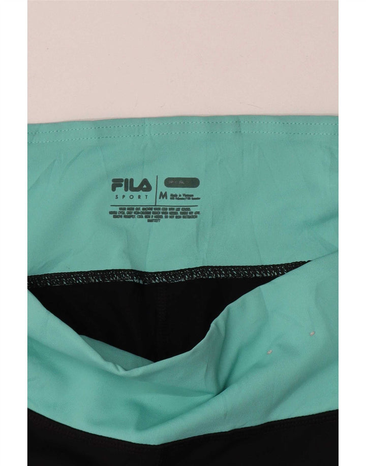 Fila Womens Capri Leggings UK 12 Medium  Black Colourblock