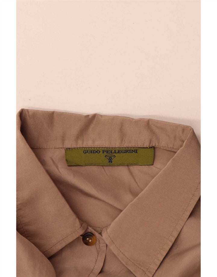 Vintage Womens Longline Oversized Shirt IT 44 Medium Beige