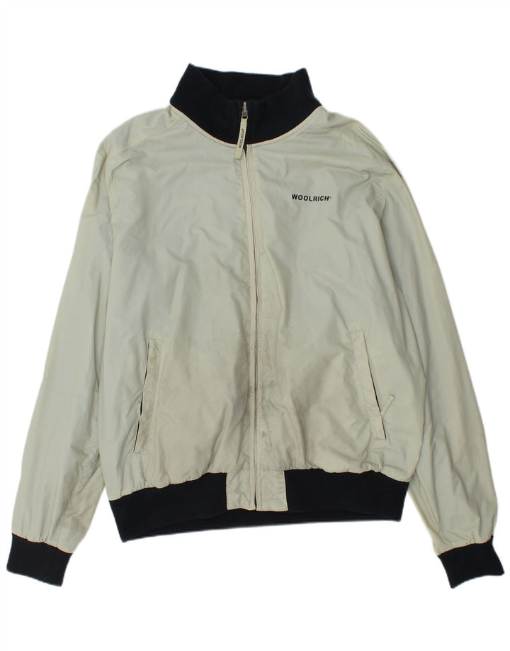 Woolrich Mens Reversible Jacket UK 42 XL Off White Nylon