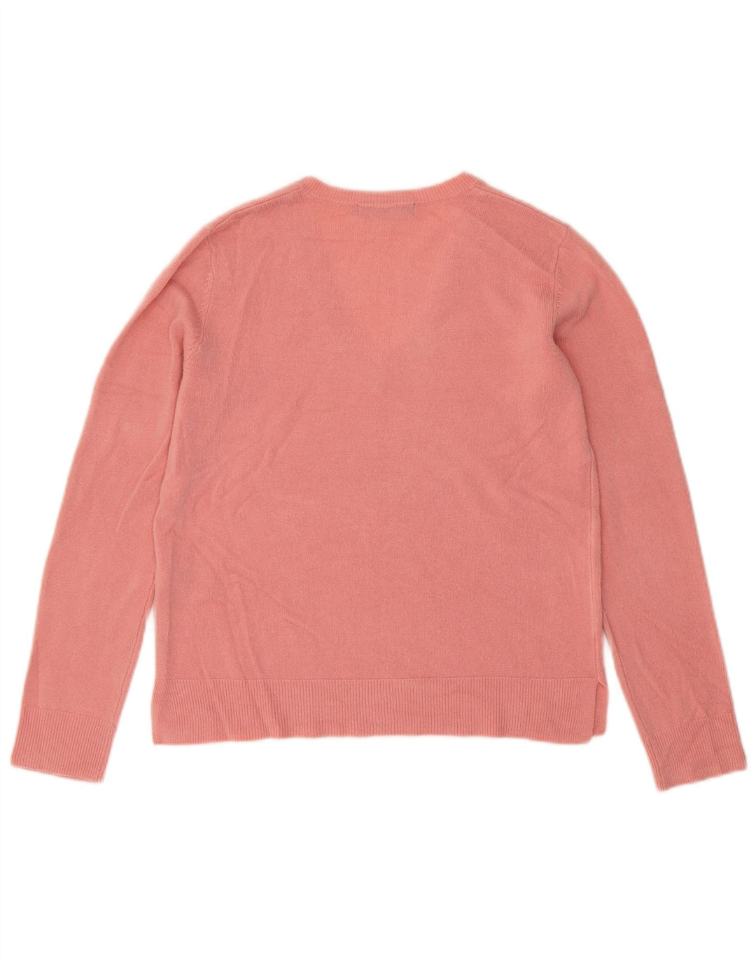 Marks & Spencer Womens V-Neck Jumper Sweater UK 12 Medium  Pink Acrylic