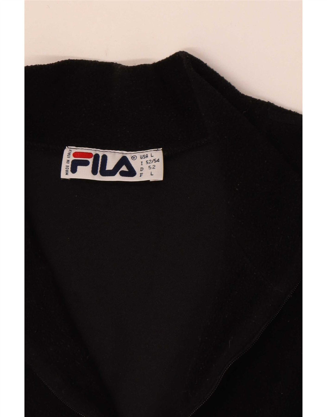Fila Mens Zip Neck Fleece Jumper IT 52/54 Large Black