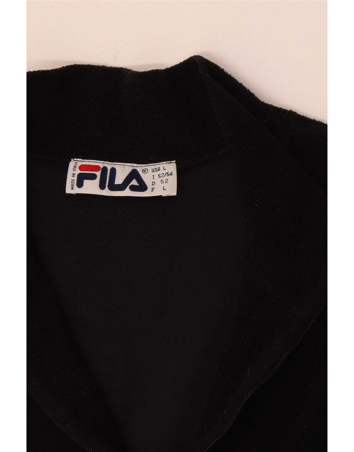 Fila Mens Zip Neck Fleece Jumper IT 52/54 Large Black