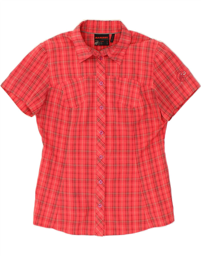 MAMMUT Womens Short Sleeve Shirt UK 10 Small Red Check Vintage Mammut and Second-Hand Mammut from Messina Hembry 