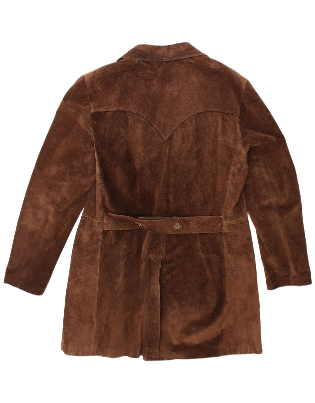 VINTAGE Mens Suede Double Breasted Coat UK 40 Large Brown