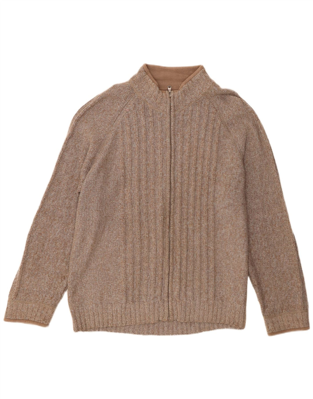 Marks & Spencer Mens Cardigan Sweater XL Brown Wool