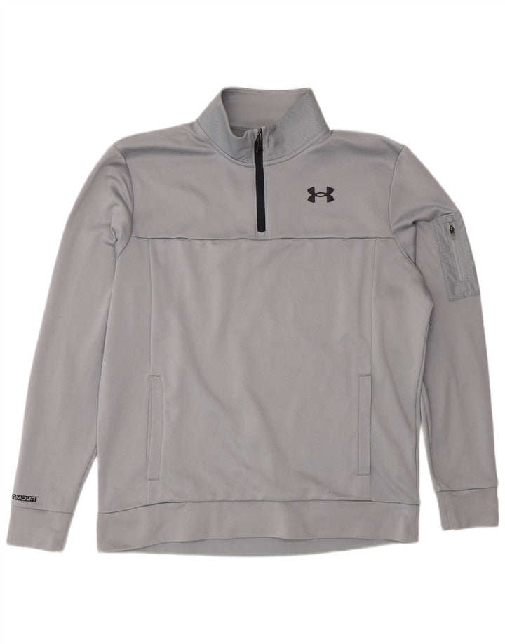 Under Armour Mens Zip Neck Sweatshirt Jumper Medium Grey Polyester