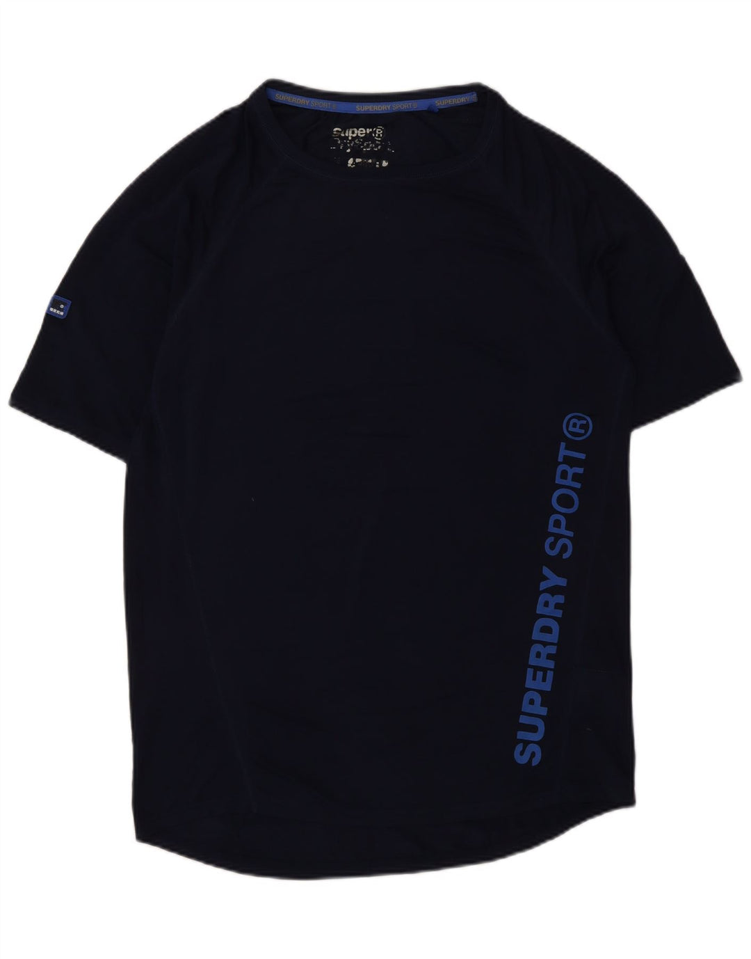 SUPERDRY Mens Graphic T-Shirt Top Small Navy Blue Polyester