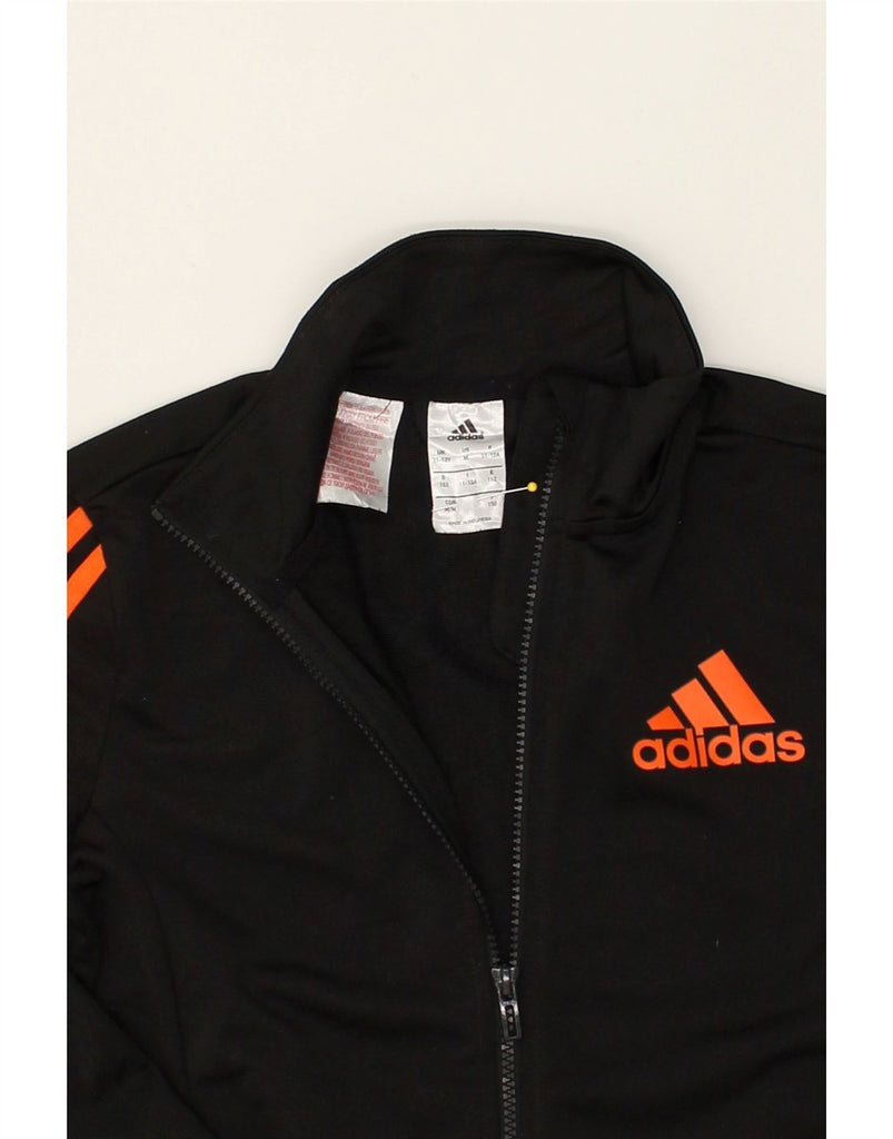 ADIDAS Boys Tracksuit Top Jacket 11-12 Years Black Polyester | Vintage Adidas | Thrift | Second-Hand Adidas | Used Clothing | Messina Hembry 