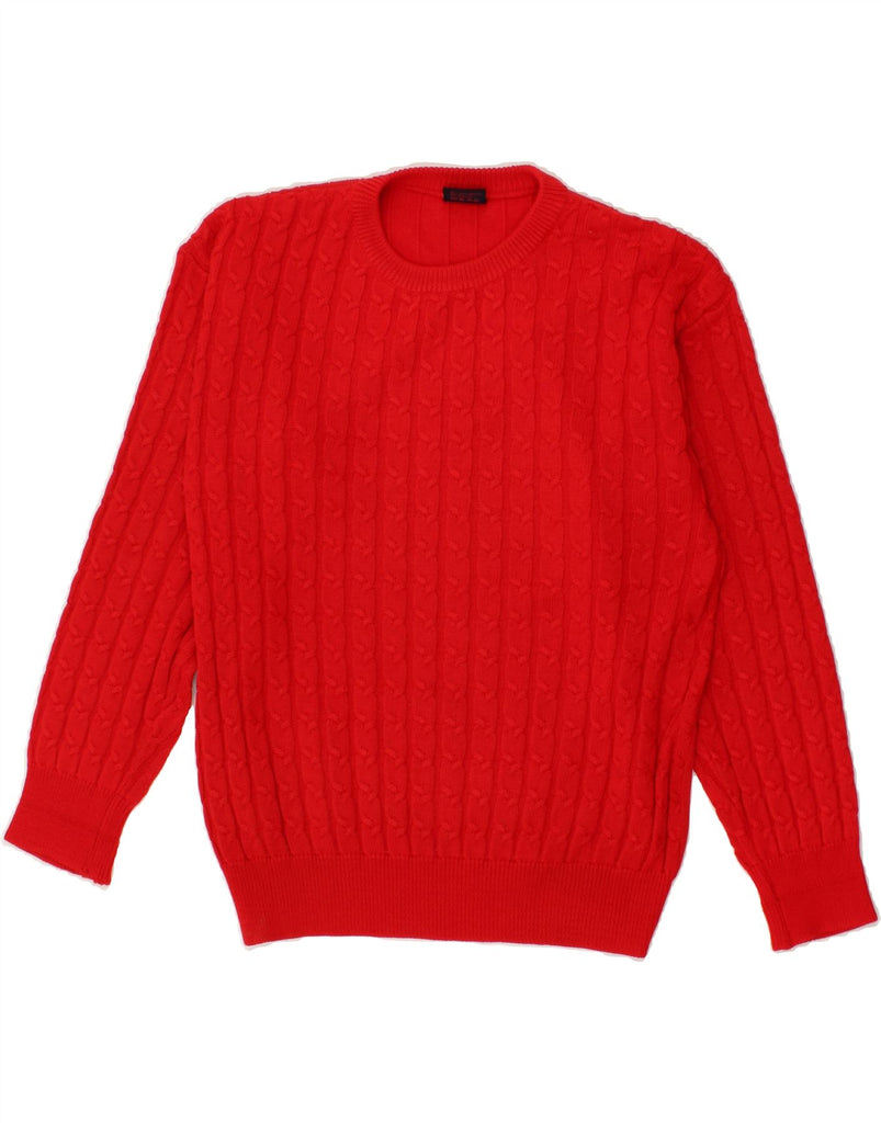 VINTAGE Mens Crew Neck Jumper Sweater Medium Red Wool | Vintage Vintage | Thrift | Second-Hand Vintage | Used Clothing | Messina Hembry 