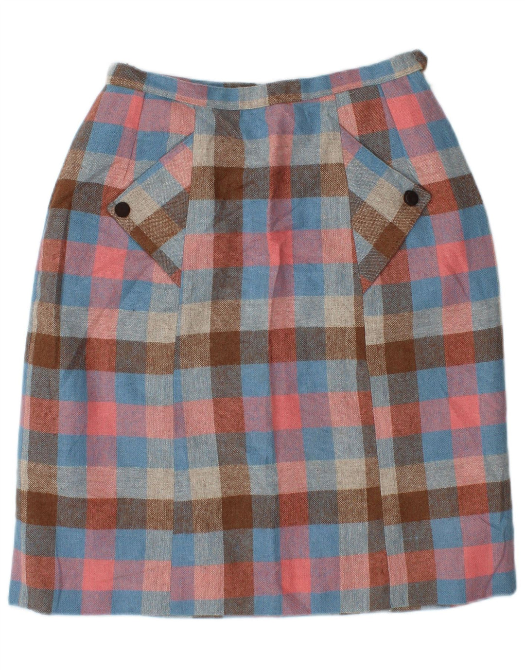 Vintage Womens Pencil Skirt W28 Medium Multicoloured Gingham