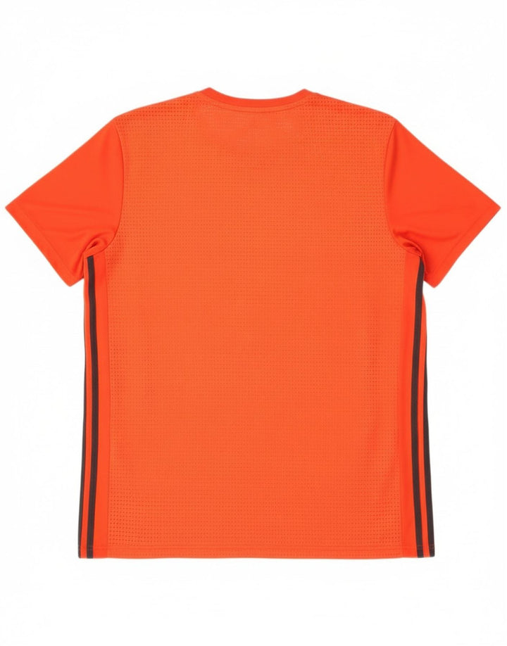 Adidas Mens Climacool T-Shirt Top Large Orange Polyester
