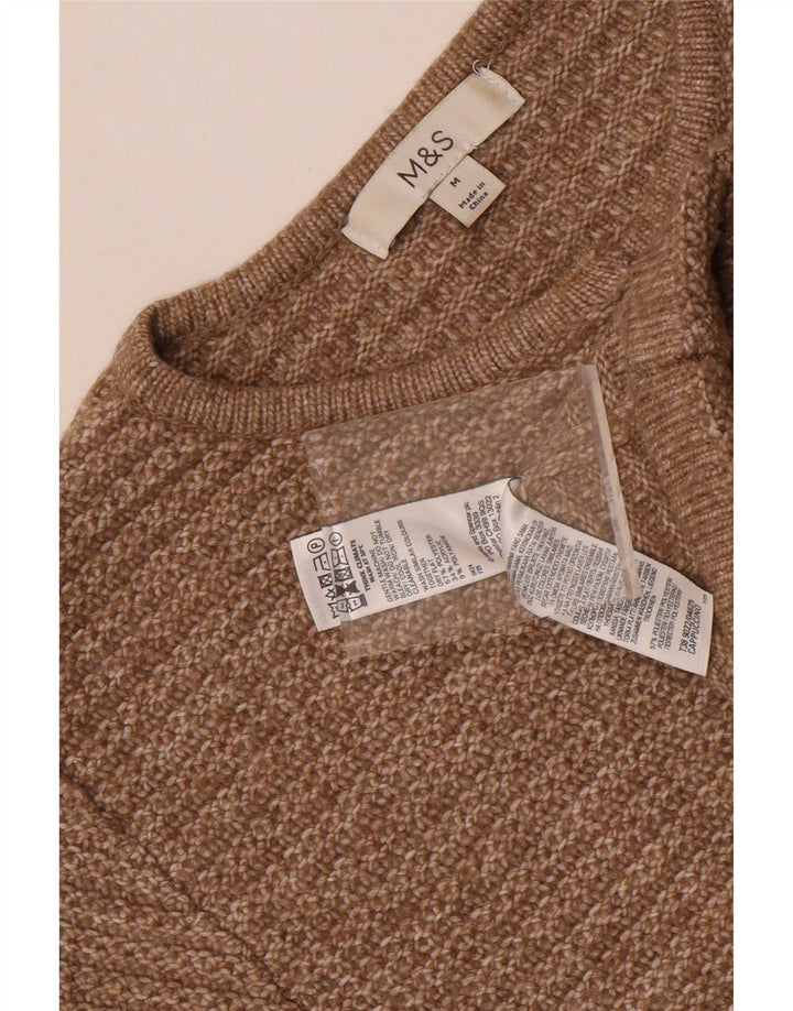 Marks & Spencer Womens Cardigan Sweater UK 14 Medium Brown Polyester