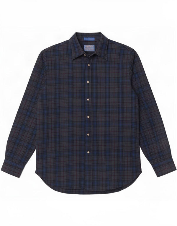 Pendleton Mens Country Wear Shirt Medium Blue Plaid Virgin Wool