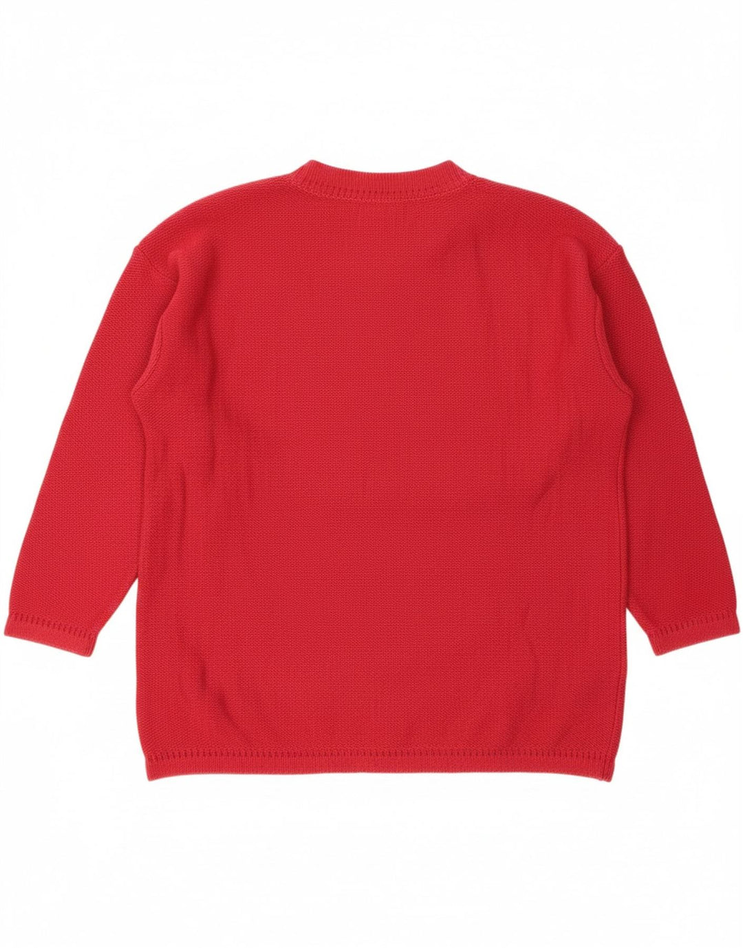EDDIE BAUER Womens Longline Crew Neck Jumper Sweater UK 14 Medium Red Vintage Eddie Bauer and Second-Hand Eddie Bauer from Messina Hembry 