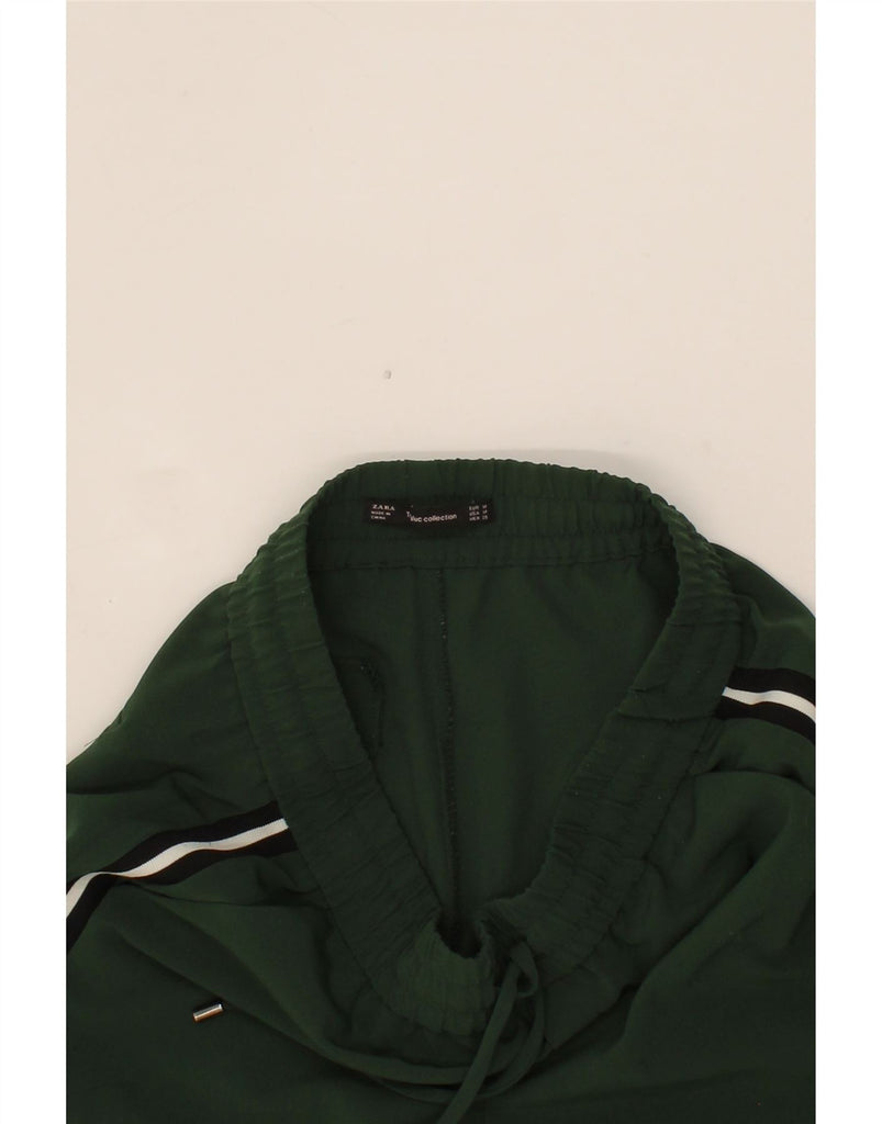 ZARA Womens Crop Tracksuit Trousers Joggers UK 14 Medium  Green Polyester Vintage Zara and Second-Hand Zara from Messina Hembry 