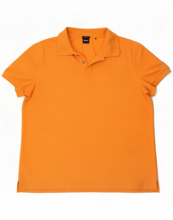 Hugo Boss Mens Polo Shirt 3XL Orange Cotton