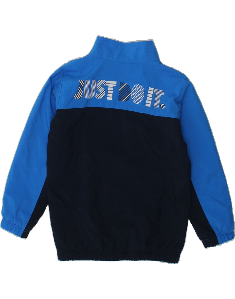 NIKE Boys Graphic Tracksuit Top Jacket 2-3 Years Navy Blue Colourblock | Vintage Nike | Thrift | Second-Hand Nike | Used Clothing | Messina Hembry 