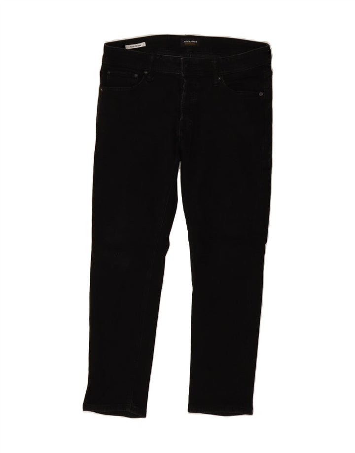 JACK & JONES Mens GLENN Slim Jeans W34 L27 Black Cotton Vintage Jack & Jones and Second-Hand Jack & Jones from Messina Hembry 
