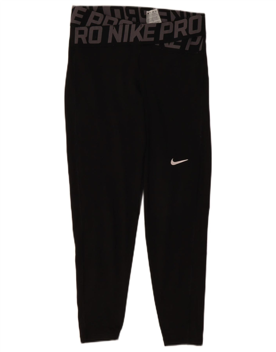 NIKE Womens Dri Fit Graphic Leggings UK 10 Small  Black Polyester