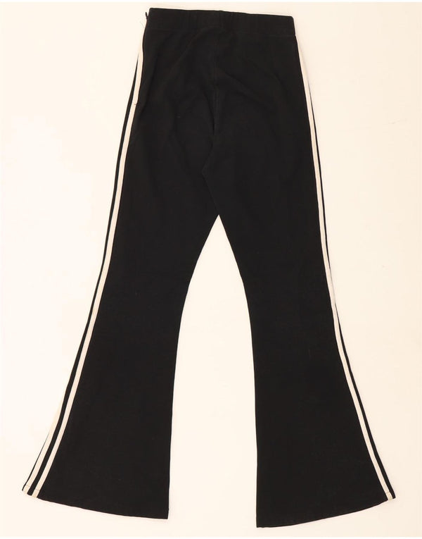 Adidas Womens Flare Tracksuit Trousers UK 6 XS Black Polyester