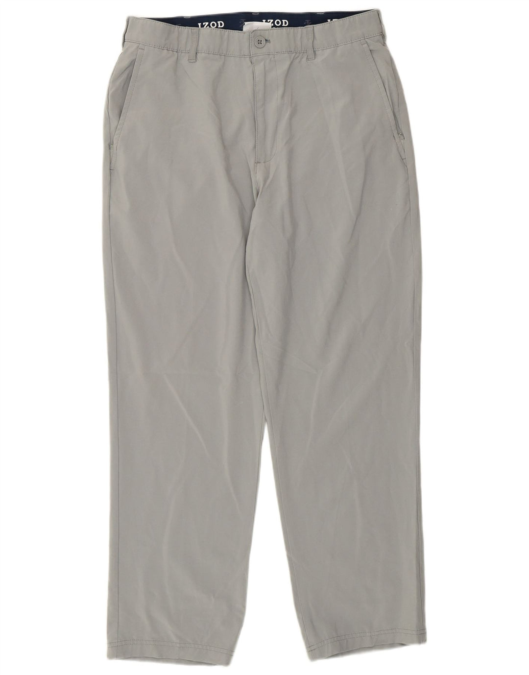 Izod Mens Chino Trousers W34 L30 Grey Polyester