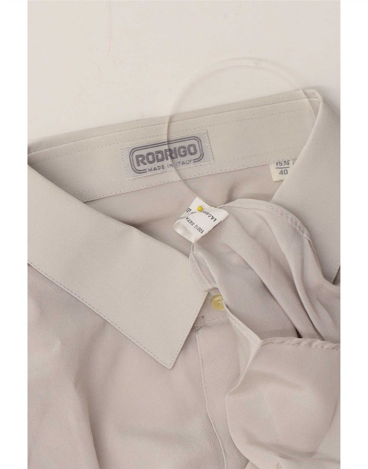 Rodrigo Mens Shirt Size 40 15 1/2 Medium Grey Silk