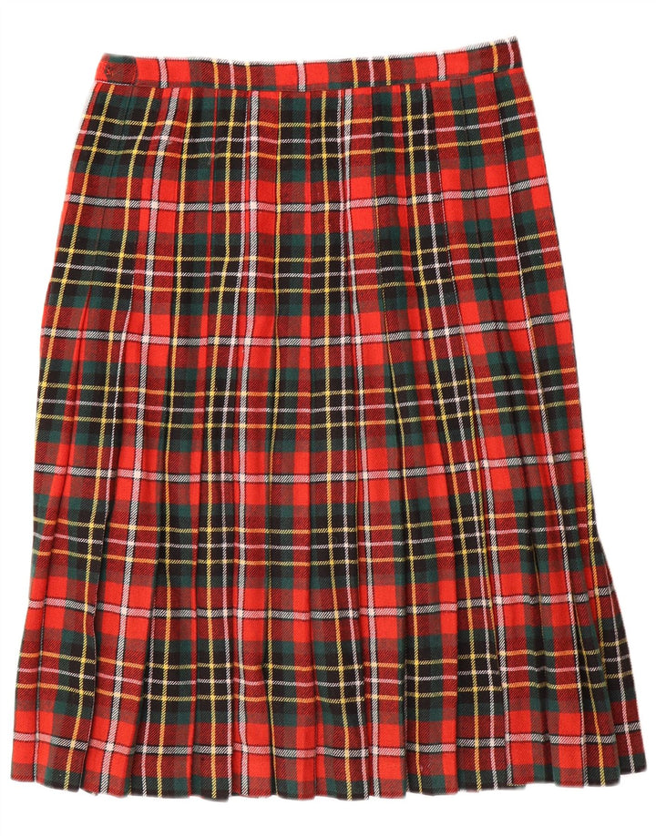 Marella Womens Pleated Wrap Skirt W30 Medium Red Check