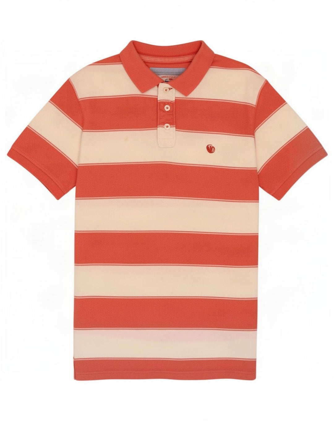Fat Face Mens Polo Shirt Medium Pink Striped Cotton
