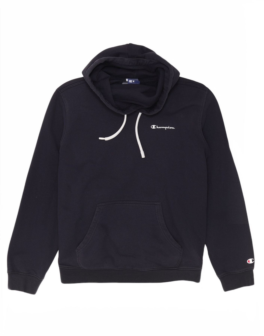 Champion Mens Hoodie Jumper Medium Navy Blue Cotton
