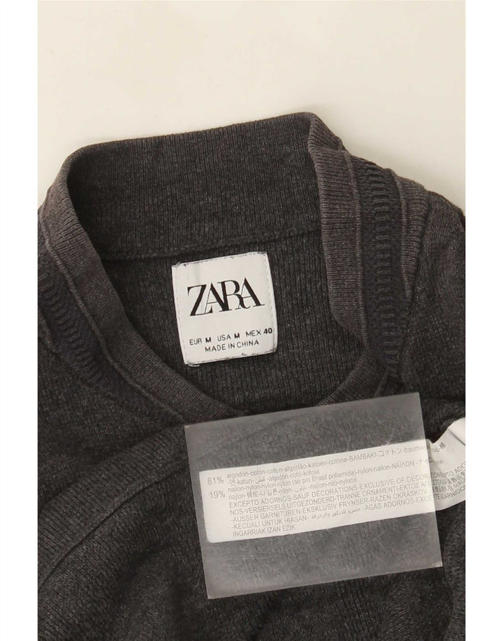 Zara Boys Cardigan Sweater 11-12 Years Medium Grey Cotton