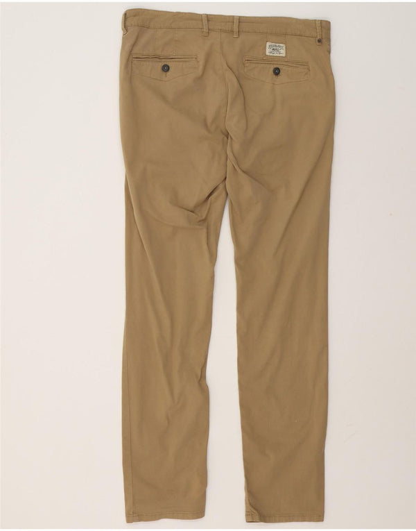 Rifle Mens Slim Chino Trousers W34 L31 Beige Cotton