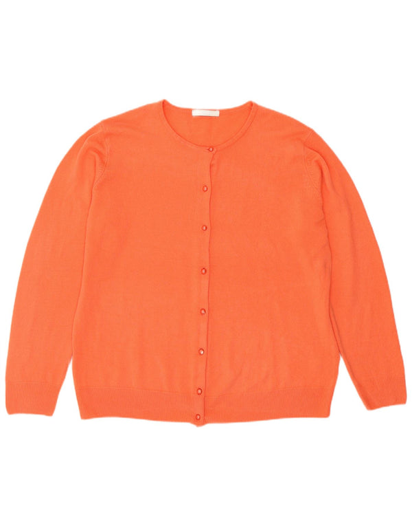 Marks & Spencer Womens Cardigan Sweater UK 18 XL Orange Acrylic