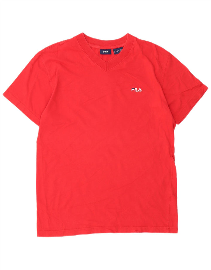Fila Mens T-Shirt Top Medium Red Cotton