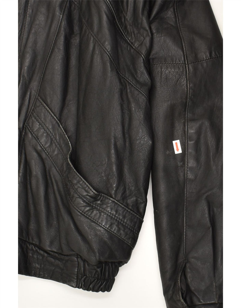 VINTAGE Mens Leather Jacket IT 50 Large Black | Vintage Vintage | Thrift | Second-Hand Vintage | Used Clothing | Messina Hembry 