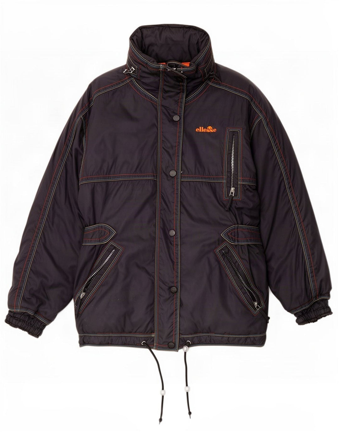 Ellesse Womens Hooded Ski Jacket UK 12 Medium Grey Polyamide