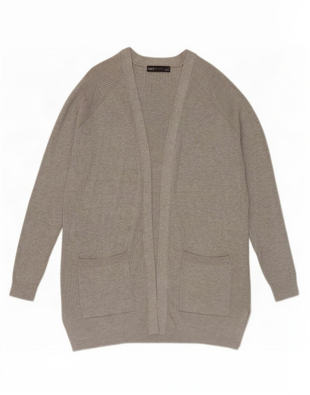 Marks & Spencer Womens Oversized Cardigan Sweater UK 10 Small Grey Viscose