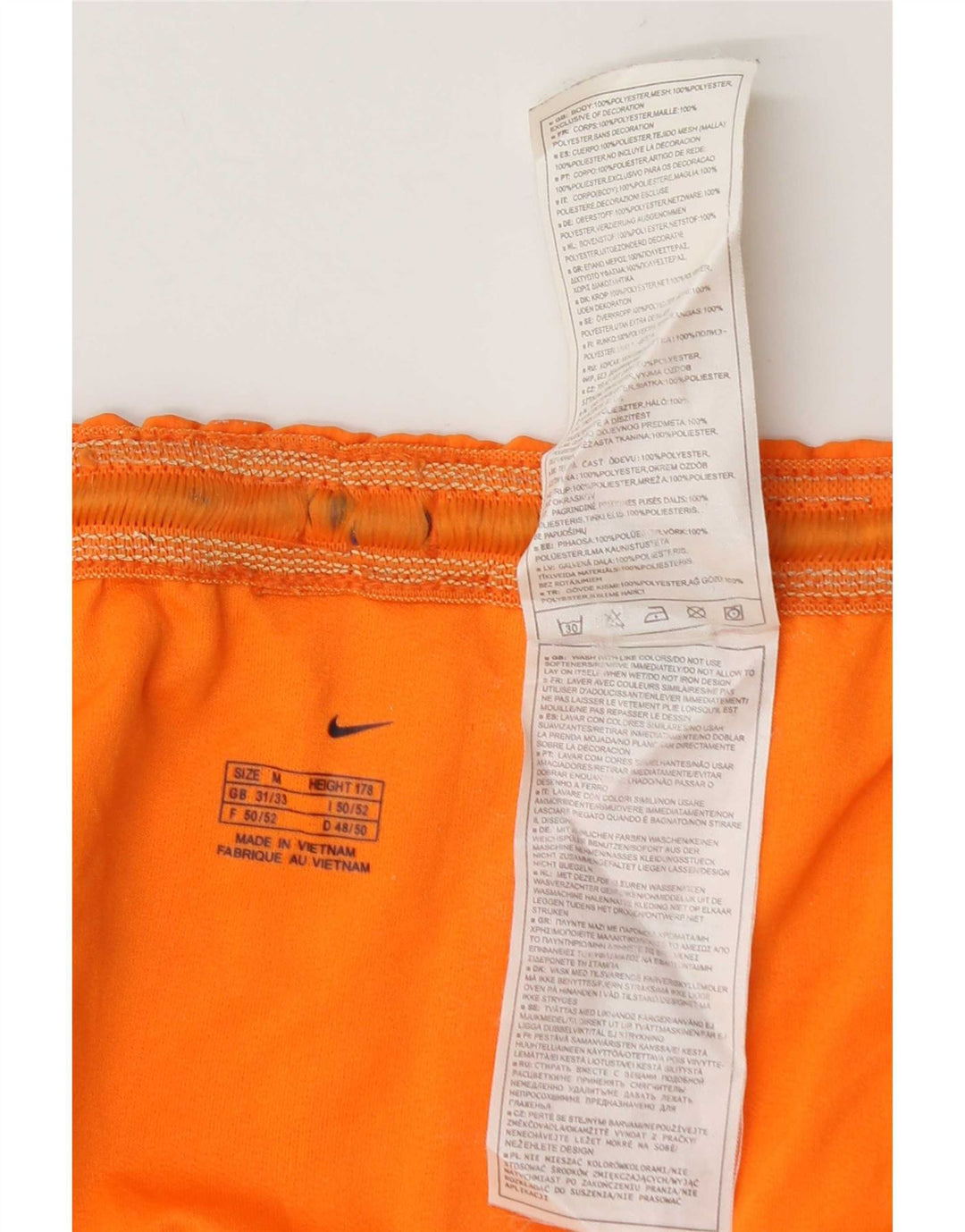 Nike Mens Barcelona Graphic Sport Shorts UK 31/33 Medium Orange Polyester