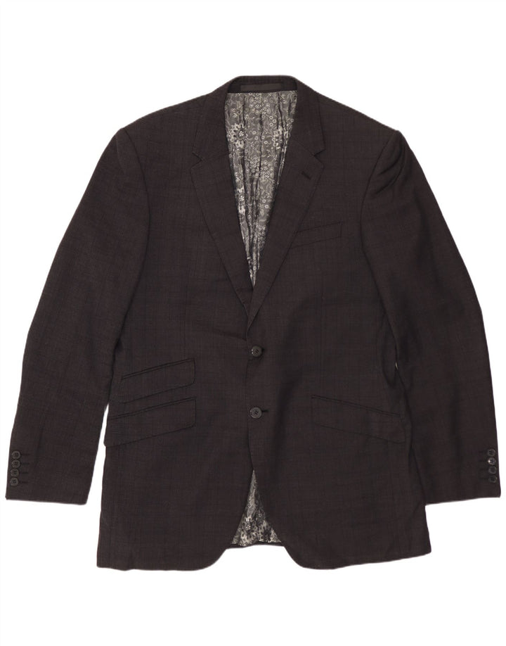 Marks & Spencer Mens Autograph 2 Button Blazer Jacket IT 56 3XL Black Check