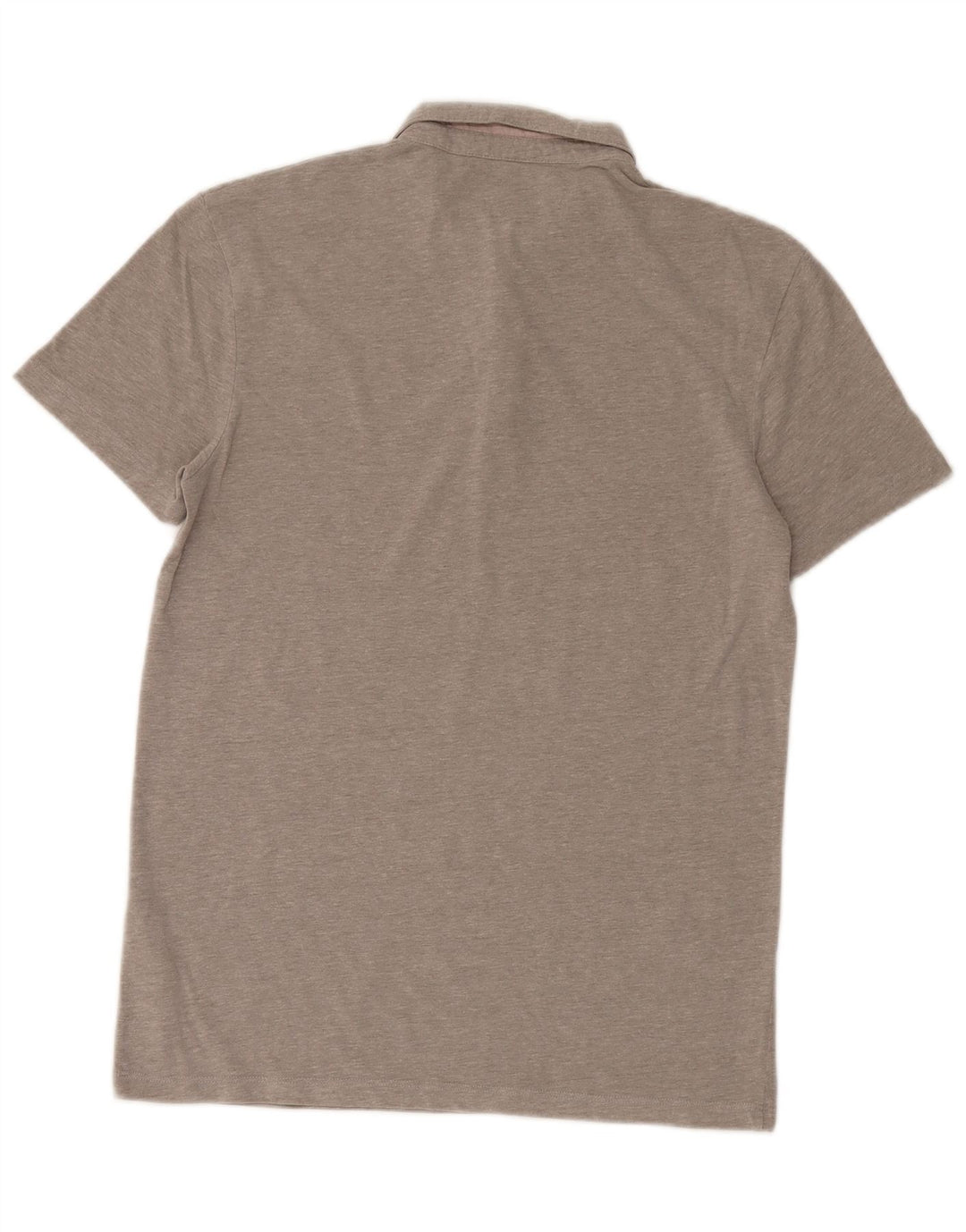 All Saints Mens Polo Shirt Small Grey Striped Cotton