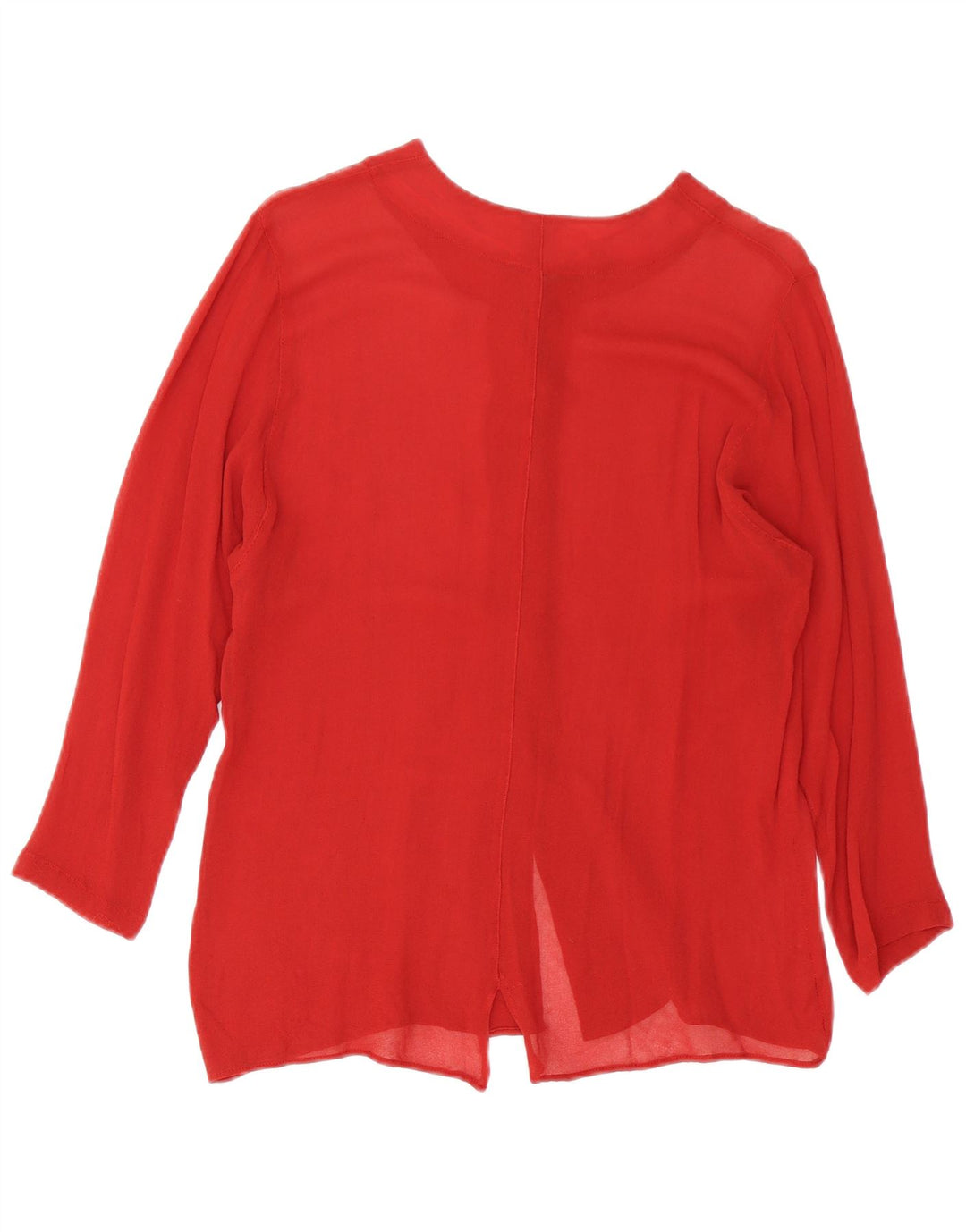 Benetton Womens Shirt Blouse IT 44 Medium Burgundy Viscose