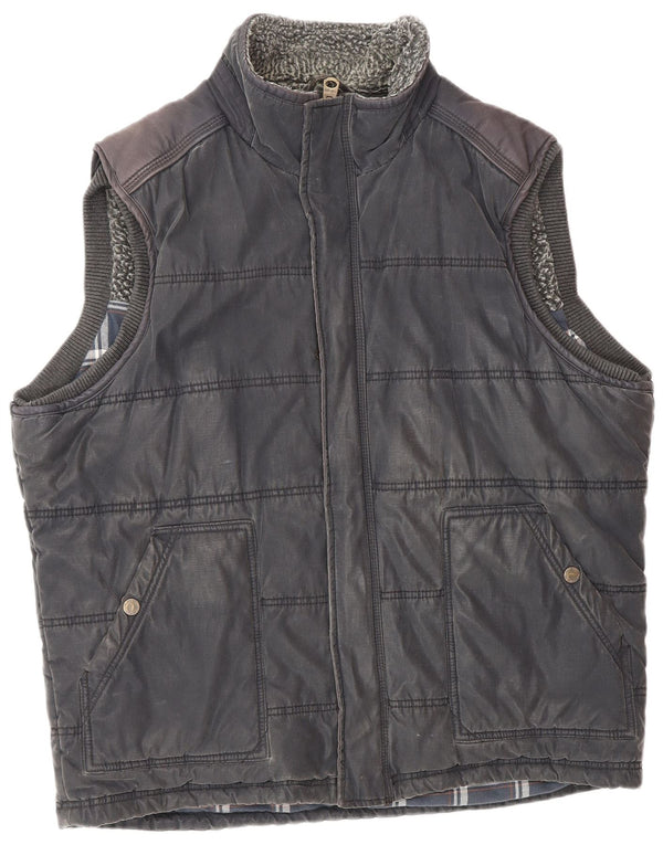 Fat Face Mens Padded Gilet UK 42 XL Navy Blue Polyester