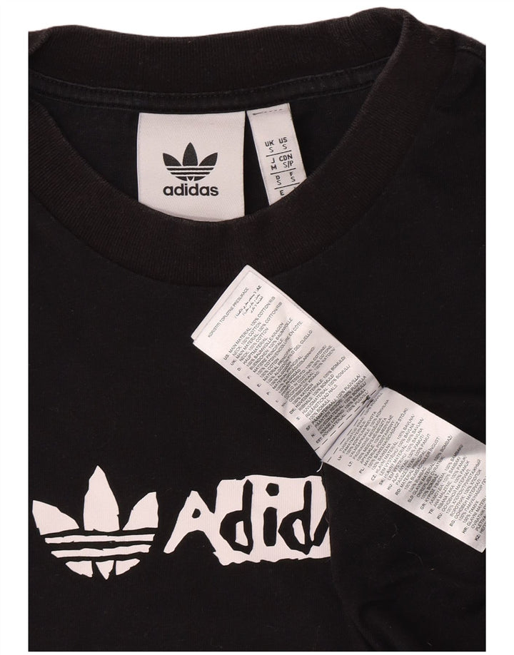 Adidas Mens Graphic T-Shirt Top Small Black Cotton