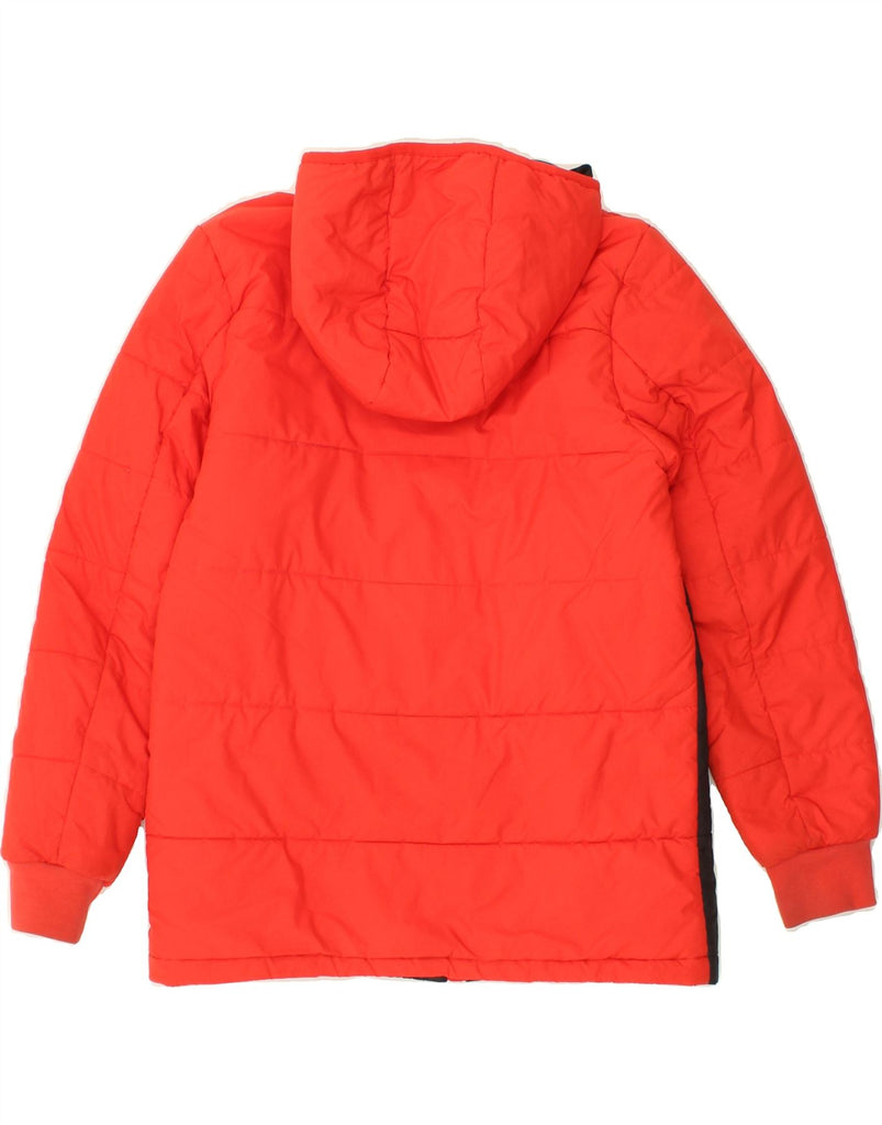 ADIDAS Boys Hooded Padded Jacket 11-12 Years Red Colourblock Polyester Vintage Adidas and Second-Hand Adidas from Messina Hembry 