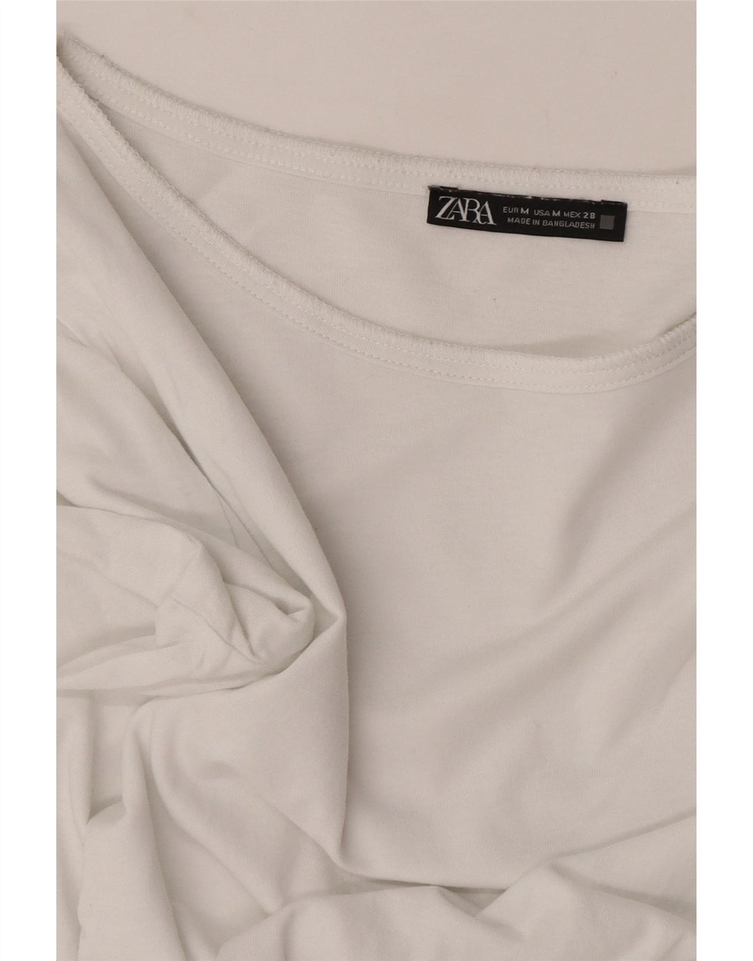 Zara Womens Top Long Sleeve UK 14 Medium White