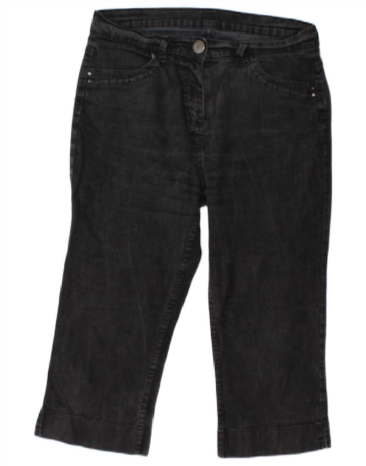 Marks & Spencer Womens Capri Jeans UK 12 Medium W30 L19 Grey Cotton