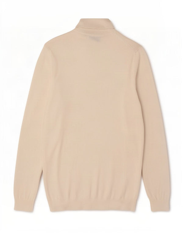 Zara Mens Roll Neck Jumper Sweater Large White Viscose