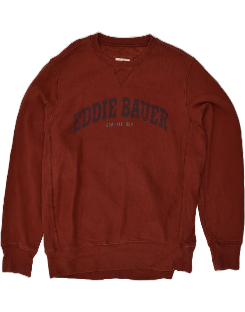 EDDIE BAUER Mens Graphic Sweatshirt Jumper Large Maroon Cotton Vintage Eddie Bauer and Second-Hand Eddie Bauer from Messina Hembry 