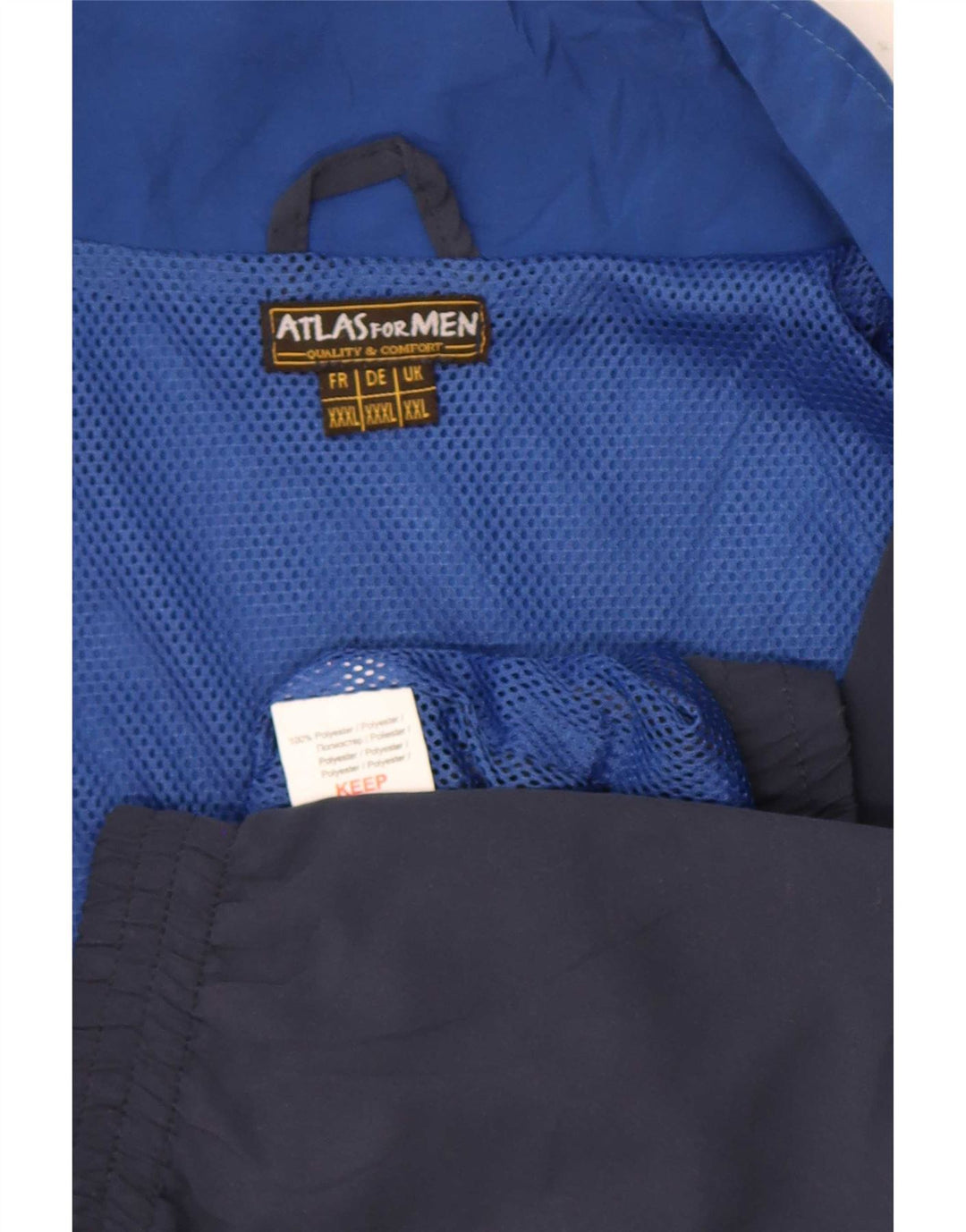Atlas For Men Mens Tracksuit Top Jacket 2XL Navy Blue Colourblock