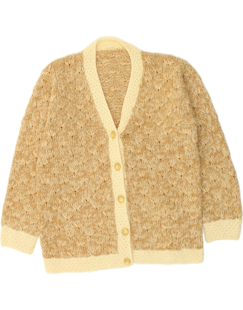 VINTAGE Womens Cardigan Sweater UK 16 Large Beige Vintage Vintage and Second-Hand Vintage from Messina Hembry 