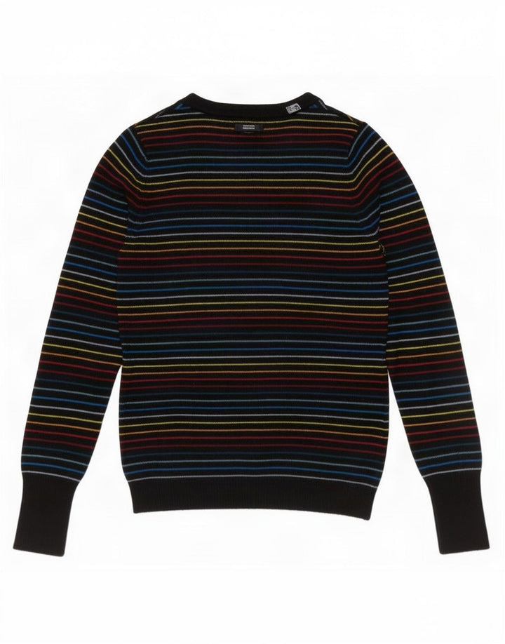 Lacoste Womens V-Neck Jumper Sweater Size 38 Medium Multicoloured Striped